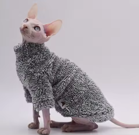 DUOMASUMI Soft Double-sided FluffY Winter Jacket Warmth Coat for cat Thickening Sphinx Sphynx Cat Cl