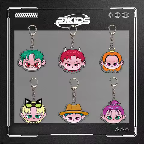 KPOP P1Harmony Concert Cartoon Keyring P1KIDS Cute Acrylic Keychain Pendant Bag Accessories KEEHO JI