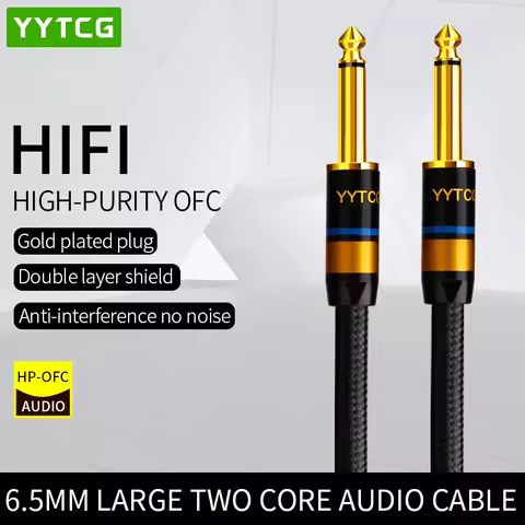 YYTCG Aux Guitar Cable 6.5 Jack 6.5mm to 6.5mm Audio Cable 6.35mm Aux Cable for Stereo Guitar Mixer