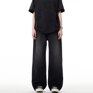 Seluar jeans lelaki black panjang premium denim Korean style baggy pants