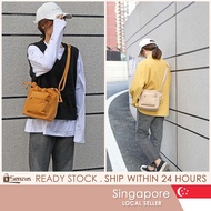 [SG] Korean Small Canvas Sling Bag Crossbody Bucket Bag for Women