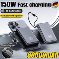 【24 hour shipping】60000mah/50000mah 3c powerbank 150w fast charging  ccc wireless mini magnetic cert