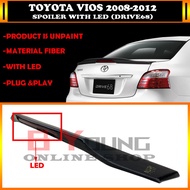 TOYOTA VIOS NCP93 VIOS 2008-2012 SPOILER WITH LED (DRIVE68,D68,68) THAILAND DESIGE FIBER GLASS SKIRT