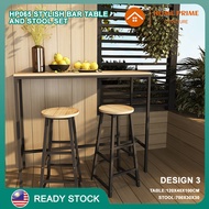 HOME PRIME HP065 Stylish Bar Table Set (1 TABLE + 2 BAR STOOLS) Dining Table Kitchen Bar Furniture D