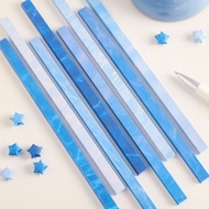 Origami Water Pattern Blues Stars origami Strip Blue Ocean Gradient Corrugated Simple Style Lucky St