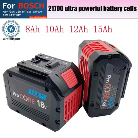 12Ah ProCORE replacement Power Tool battery, for Bosch 18V cordless tools BAT609 BAT618 GBA18V 21700