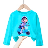 atasan baju kaos anak cewek gambar girl kiss lengan panjang Tshirt kids girl 1-12 tahun k.205