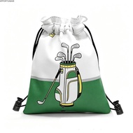 APPORTUNIAPY Drawstring Golf Tee Bag, Portable PU Leather Golf Valuables Pouch, Lightweight Water-re