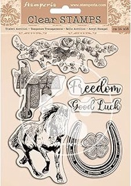 Stamperia WTK156 Acrylic Stamp Romantic Horses Acrylic Stamp Romantic Horses 14 x 18 cm Pack of 3