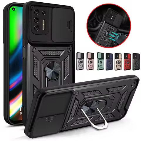 For Motorola Moto G9 Power Case Push Pull Camera Armor Phone Case For Moto G9 Play G9 Plus E7 Plus M