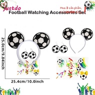 JUSTODO 3 Pcs Set Football Headband, 2026 Edition Headband Earrings Tattoo Stickers Football Earring