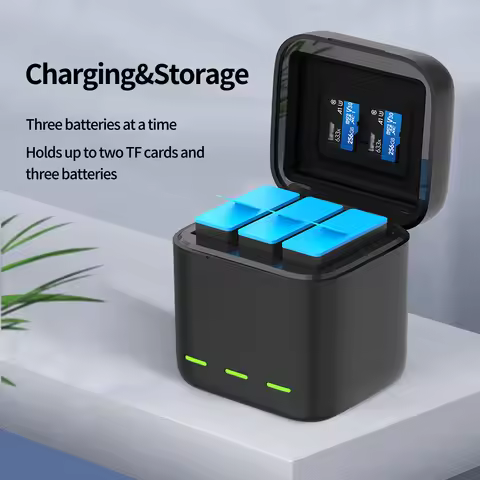 TELESIN Portable Battery Charger for GoPro Hero12/13 Fast Charging Accessory Compatible with GoPro H