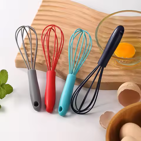 1pc 6-inch Handheld Mixer Mini Blender Silicone Stainless Steel Home Baking Tool for Whipping Cream 