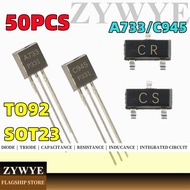 50pcs A733 C945 TO92 Triode 2SA733 2SC945 Transistor TO92 Printing CR CS SOT23