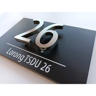House Number Plate Modern Stainless Steel