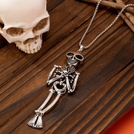 1pc Skull Subculture Punk Gothic Retro Pendant Necklace, Unique Couples, Baddie Halloween Jewelry Pa