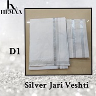 8x4 Cotton Silver Jari veshti 30k Silver Jari