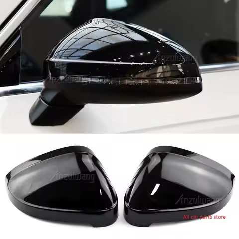 For Audi A4 S4 B9 A5 S5 RS4 Piano Black and carbon fiber black Mirror Cover Rearview Side Mirror Cap