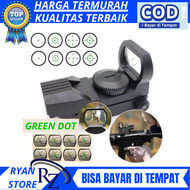 BISA COD - TEROPONG SENAPAN BANTU BIDIK - Scope Teleskop Teropong Senapan Sniper Jarak Jauh Holographic Green Dot Scope 20mm Rail Mount Murah / Teropong Senapan Angin Ini Juga Memiliki Holographic Dot Berwarna Green membidik sasaran dari jarak 50 - 100m