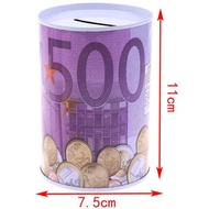 Kotak Uang Silinder Kreatif Tahan Lama Koin Hias Euro