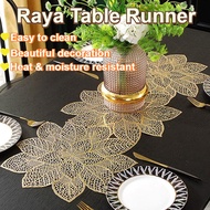 Raya Decor Table Runner Heat Resistant Waterproof Table Cover Flower Home Shaped Washable Eid Mubara