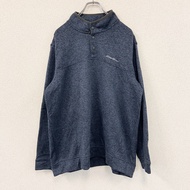 Eddie Bauer 半扣式衛衣，海軍藍，XL 碼，古著