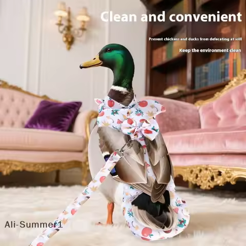 【E】1/2Pcs Cute Cartoon Fashion Chicken Duck Vest Diaper Hen Belt Pet Traction Rope Set Comfortable L