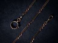 19 世紀晚期 歐陸地區 金銀雙色烏銀懷錶鍊