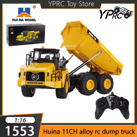 Huina 1553 1:16 Rc Dump Truck 11CH Remote Control Hinged Dump Truck Huina1553 Electric Engineering V