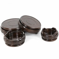 Decoration Base Solid Wood Carving round Rosewood Crafts Teapot Vase Bonsai Buddha Statue Stone Head