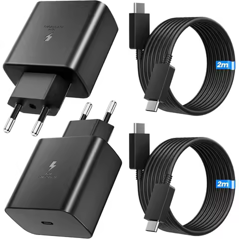 Pack of 2 USB C Charger 45 W, Charging Cable for Samsung Fast Charging Cable, Multiple Protection, 2