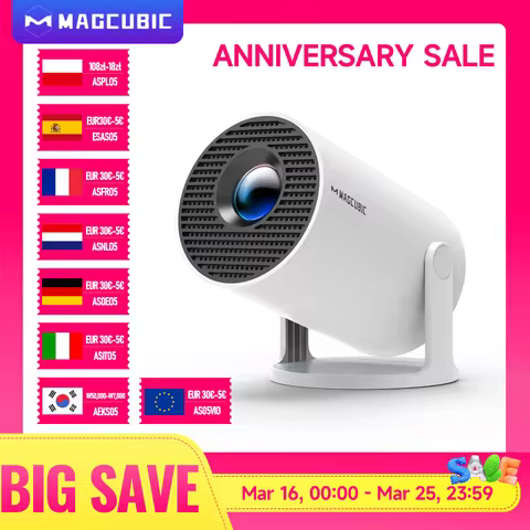 Magcubibc 8K Wifi6 HY300 Pro Projector Android 14 290 ANSI Dual WIFI Allwinner H726 BT5.4 720P Home 
