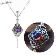 xiangbao Gothic Witchcraft Pendant Choker Chain Vintage Blood Vials and Wand Necklace for Halloween 