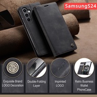 For Samsung Galaxy S24 Ultra Plus S23 FE S24+ S24Plus Phone Case Retro Leather Luxury Samsung24 Sams