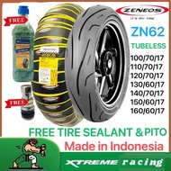 ZENEOS ZN62 MOTORCYCLE TIRE GULONG FREE TIRE SEALANT & PITO TUBELESS 100/70/17 -160/60/17 BY17