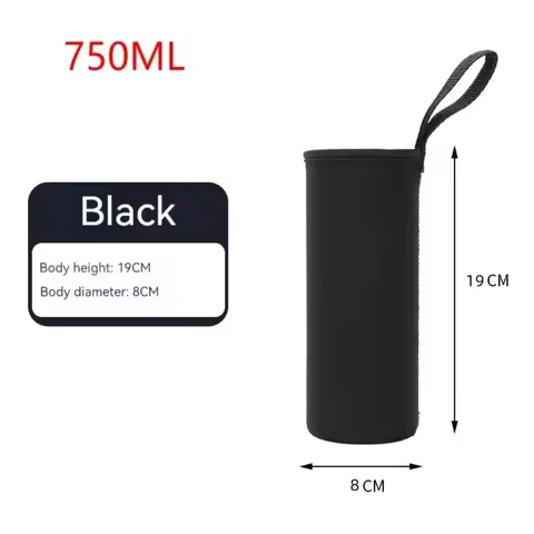 Lightweight 750/1000/1500ML Insulated Bottle Carrier Black Portable Water Bottle Case Mug Bottle Cas