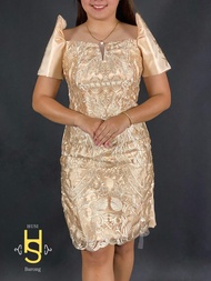 HUSI Womens Beige Filipiniana Dress