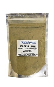 Treasures Kaffir Lime - Dried Leaves Powder - Makrut - 100% Pure From India (50g) With Free Spoon