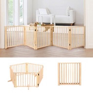 Folding Wooden Dog Fences Indoor Small Medium Sized Dogs Fences Cat Tall Isolation Household Puppy E