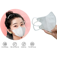 10 Khẩu Trang - Taky, Màu Tắng 5D BS Mask Bông Sen Vàng, Loại Kháng Khuẩn, Lọc Và Ngăn Bụi Thoáng Kh