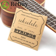 REBUY 1 Set Ukulele Strings, Nylon Universal Guitar Strings, Musical Instruments Replacement Pure Tone Classical Guitar Strings For 21 / 23 / 26-inch Ukulele