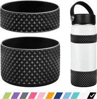 🎉✨Protective Diamond Silicone Boot Sleeve with Circle Silicone Ring, 2PCS Aquaflask Accessories 12-40oz Aquaflask Rubber Cover Diamond Silicone Boot Non-Slip Silicone Protector for Tumbler