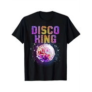 SARB Men's Glow-in-the-Dark Disco T-Shirt - Retro 70s 80s Neon DISCO KING & Disco Ball Graphic, Loos