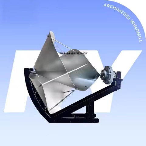 Archimedes Horizontal Axis Windmill Wind Generator Wind Turbine and Solar Panel Hybrid Generation Sy