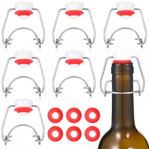 Flip Top Cap Stopper Glass Bottle Cap Root Food Grade Homebrew Beer Wine Bottles Replacement Swing C