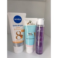 Sepaket Hb Vezskin ( Malam Nivea Sabun ) Extra Whitening Super Kemasan Baru Vskin
