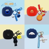 For Anker Soundcore C40i Case Cartoon Hamburger Keychain Cute Sesame Street Pendant Silicon Soft Cas
