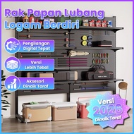 [ Harga Kilang ] Standing Pegboard Rak Besi Adjustable Minimalis Putih Gaming Bedroom Office