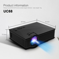 Mini Projector UC68 LCD Proyektor LED MinI Penunjang Portabel 1080P HD Bioskop Home Theater Cheerlux