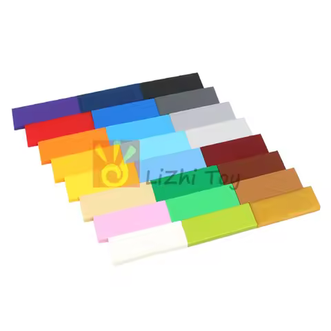 50pc MOC Smooth Thin Flat Tile Figures 2x6 Dots 69729 Building Blocks Bricks Compatible with Educati